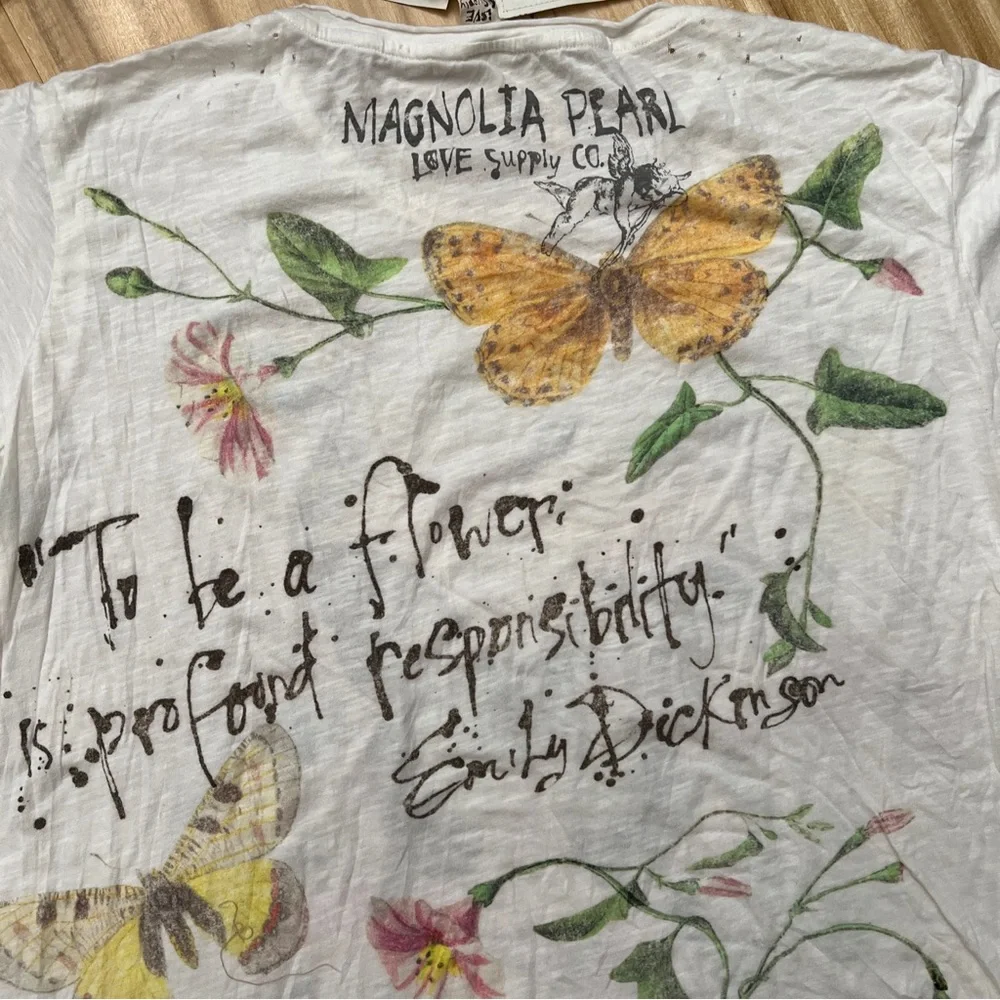 NWT MAGNOLIA PEARL Profound Responsibility Butterfly T Tee Shirt NEVER Worn OS - Picture 13 of 13